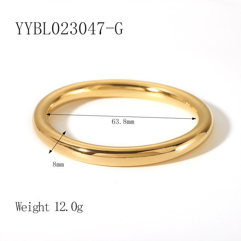 Hypoallergenic Stainless Steel Gold Plated Simple Jewelry Hollow Bracelet Women's Chunky Bangles Bracelets for Daily