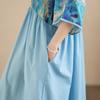 DIMANAF New 2026 Women Plus Size Summer Beach Lady Long Dress Loose Oversize Maxi Floral Print Fashion Cotton