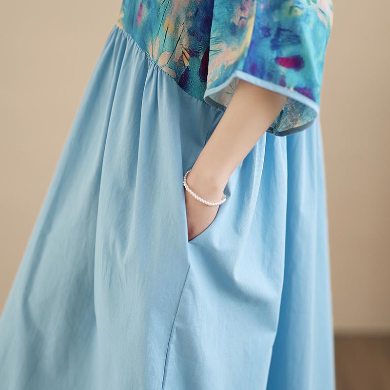 DIMANAF New 2026 Women Plus Size Summer Beach Lady Long Dress Loose Oversize Maxi Floral Print Fashion Cotton