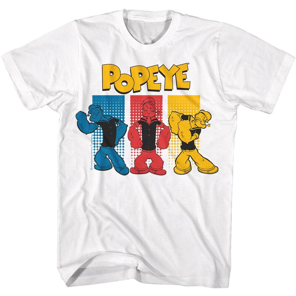 Popeye The Sailor Man Cartoon Halftone Rectangles Men s T Shirt 2XL
