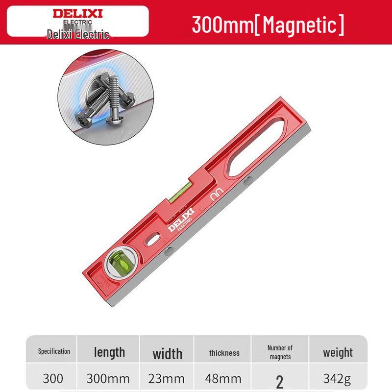 Delixi High Precision Aluminum Spirit Level with Magnet, Small Digital Display Magnetic Ruler
