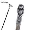 Silver Lion Head Resin Walking Cane Fashion Decorative Steel Stick Gentleman Lion Performance Stage Cane 93cm