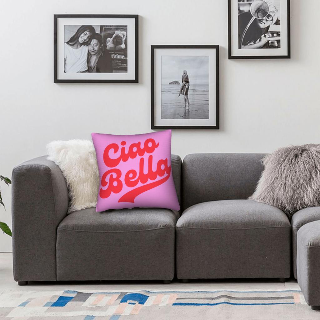 Pillow Case Ciao Bella Art Design Graphic Pillow Cover For Chair Sofa Home Decor Funny Pillowcases