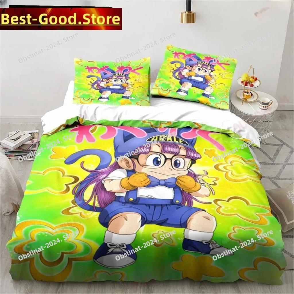 New Adorable Lovely Carton DR S-Slump Arale Anime Beding Set Shet King Twin Double Child Beding Set Mircofiber or Polyester Soft Duvet Cover