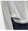 Women's Off-Shoulder Black Cotton Long-Sleeve T-Shirt, 2025 Spring/Autumn/Winter Collection