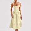 Summer  Women's Cami Dress French Retro Long Dress Court Style Dopamine Outfit