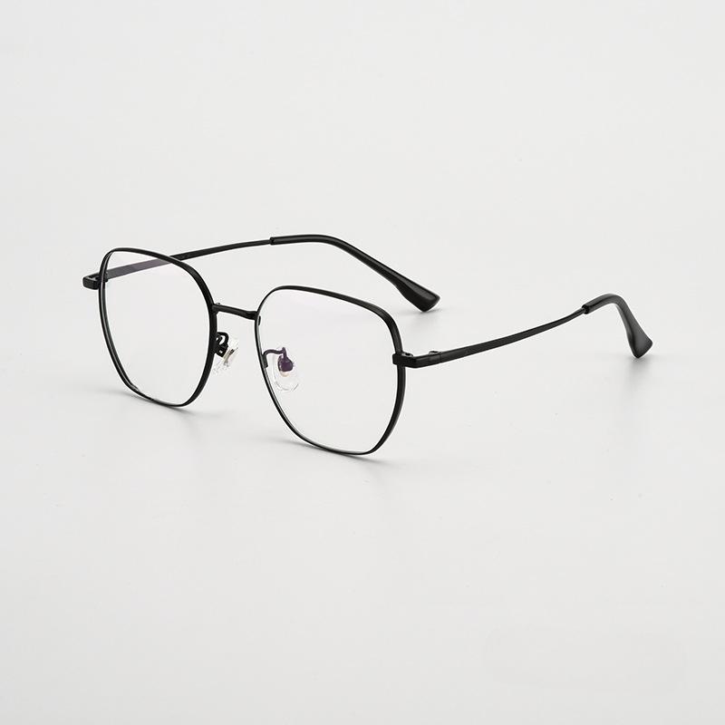 Ultra-Light Little Red Book Same Style Carved Widened Titanium Frame Polygon Artistic Retro Myopia Glasses Frame