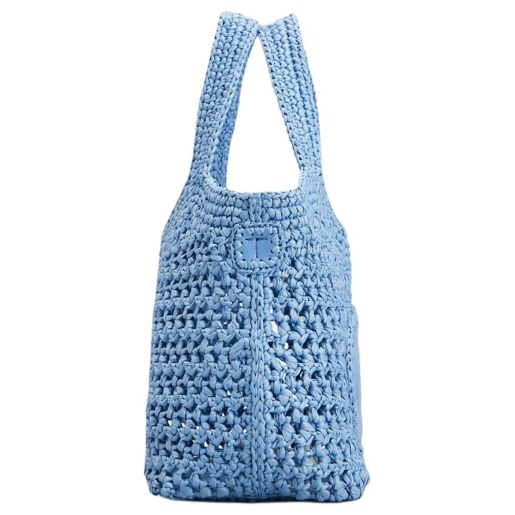 Tods Frontlogo Verstellbarer Schultergurt Raffia Tragetasche Einkaufstasche Schulter Handtasche Mini Damen-Tragetaschen Hellblau XBWEBLF0100RGM3L20
