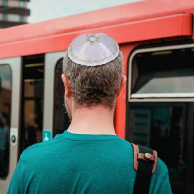 Cultural Headwear For Religious Observances Embroidery Round Hat for Easy Storage Yarmulke Hat for Religious Event
