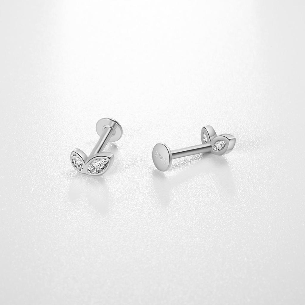 ANDYWEN 925 Sterling Silver Gold Leaves Stud Earring Clips Piercing Luxury 2023 Women Winter Luxury Fine Jewelry