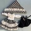 Doll Skirt Dresses Clothes Set For ob22 ob24 azone Dolls Lace Suspender Skirt Shirt with Beret For Blythe Dolls Accessories
