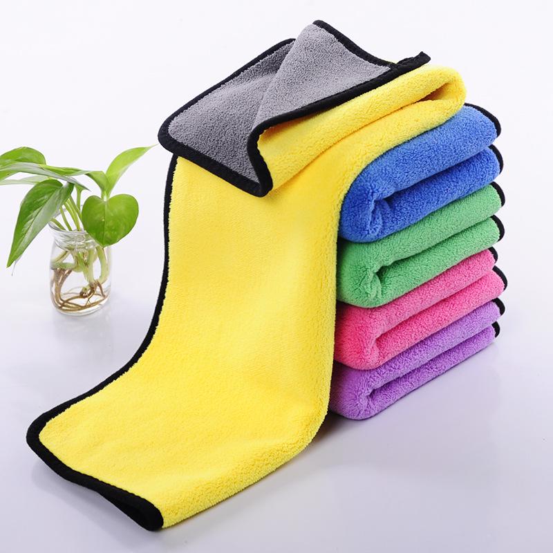 Two-Color High-Density Coral Fleece Car Wash Towel for Thick, Effective Cleaning