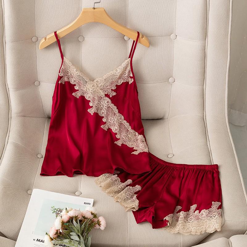Women's Ice Silk Camisole & Shorts Set - Spring/Summer 2022 Trendy Pure Style