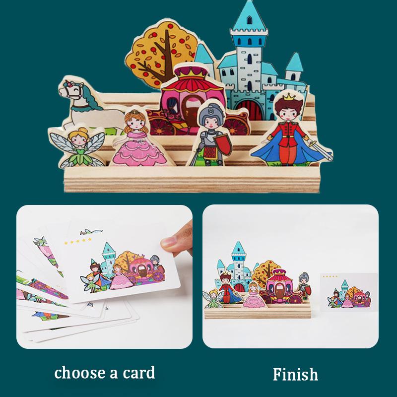Kids Logical Thinking Game Shape Matching Toys Montessori 3D Puzzle Spa Imagination Training Board Education Toys For Children