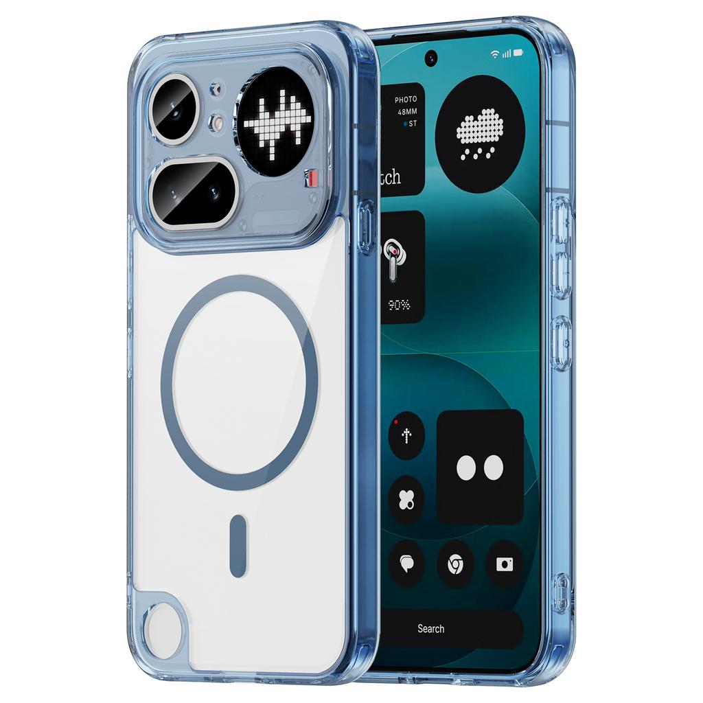 Non-slip Transparent Magnetic Case Fundas For Nothing Phone 4A Pro A069P 6.83 inches Soft TPU Frame Acrylic Shockproof Cover