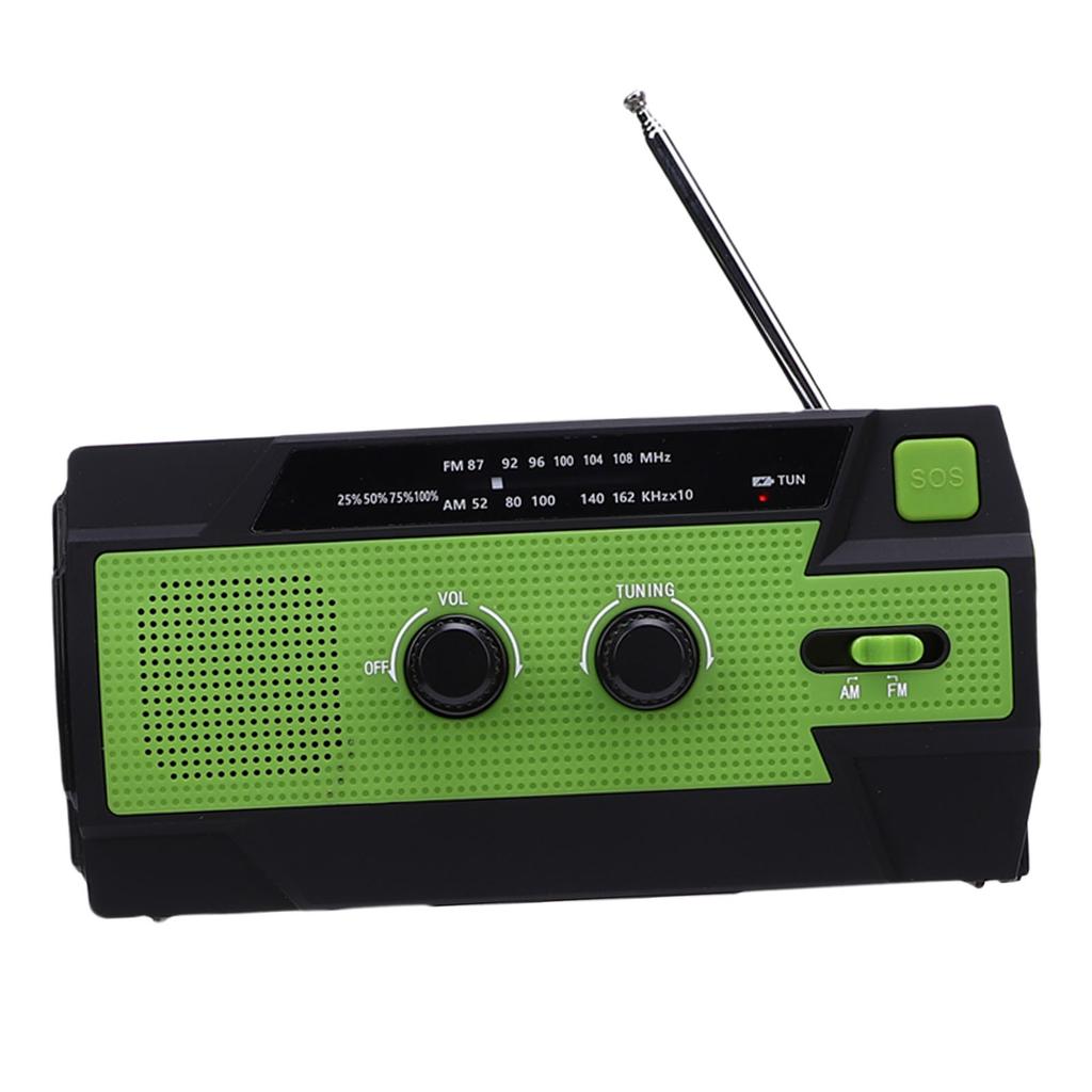 FM AM Emergency Radio 4000mah Hand Crank Solar Portable Radio with LED Flashlight Motion Sensor Reading Lamp Power Bank for Outdoor