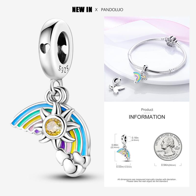 New In Star Moon Sun Series Charm Beads Fit Pandach Original Bracelet Women Copper Pendant Bead Jewelry Gift