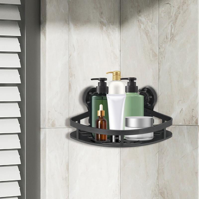 

Corner Suction Storage Rack Wall Mounted Shower Holder Strong Suction Bathroom Wall Floating Shelves Draining Wall Mounted United States