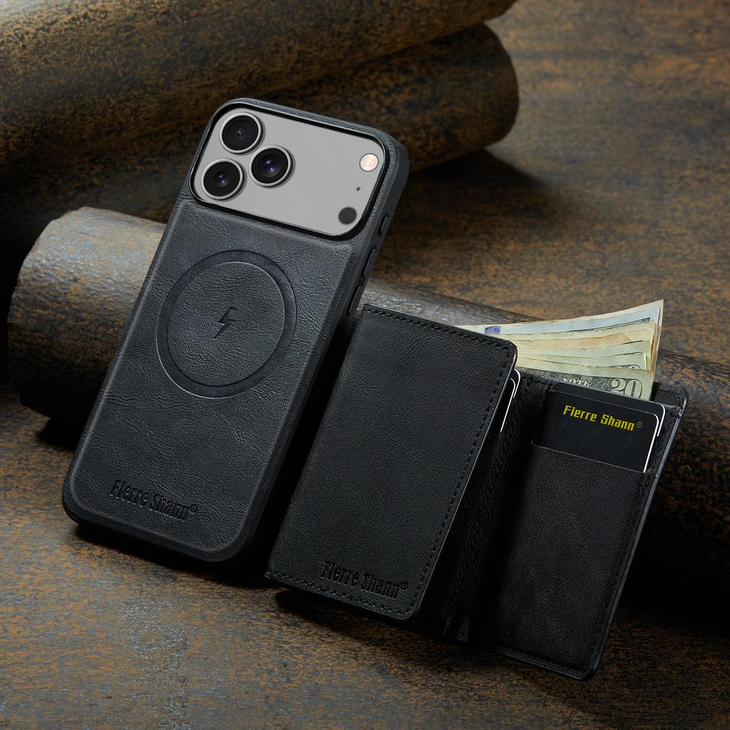 Detachable Card Holder Wallet Leather Case for iPhone 17 Pro Max 17Air 16e 16 Plus 15 14 13 12 11 7 8 SE3 Magnetic Phone Cover