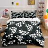 White Flowers On Black Background Print Bedding Set 1 Duvet Cover 2 Pillowcases for Adult and Children Luxury Gift Full Size