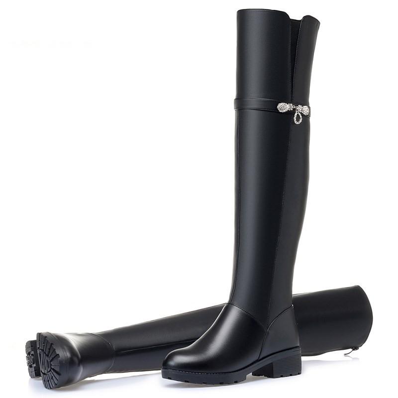 Fashion AIYUQI Winter Boots Women Knee High Long Boots Genuine Leather Waterproof Women Thigh High Boots Large Size Women's Boots