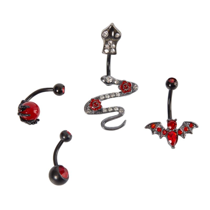 4Pcs Combination Set Belly Button Piercing Simple Piercing Jewelry Navel Ring