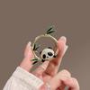 Chinese style cute national treasure panda brooch high-end female design sense circle bamboo pin brooch clothes decoration