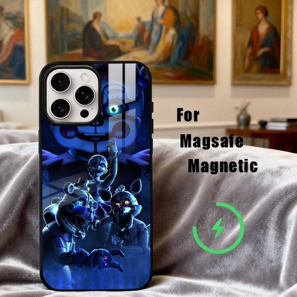F-Fnaf Five N-Nights At F-Freddys Handyhülle Für iPhone17,16,15,14,13,12,11 Plus,Pro Max Magnetisch Für Magsafe Kabelloses Laden