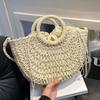 Fashion New Beach Vacation Style Portable Vegetable Basket Straw Woven Bag Mori Simple Small Fresh Versatile Messenger Bag Women
