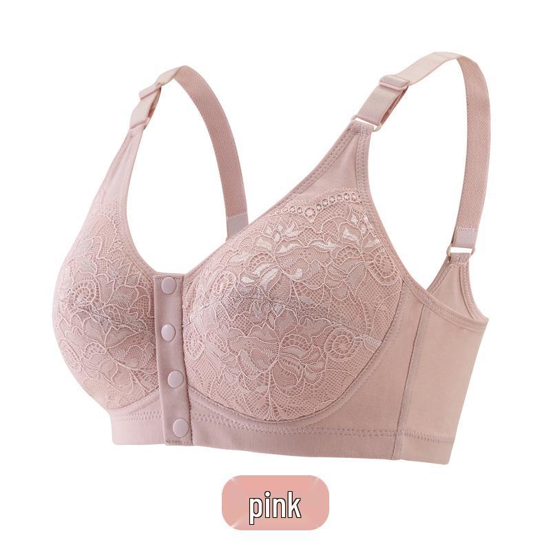 

Zhangyan Бюстгальтер без косточек с кружевом, мягкими чашками и регулируемыми бретелями на передней застежке для женщин среднего и пожилого возраста 95C