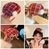 Bow Beret Fedoras Hat Hair Clip Red Top Hat Hairpin Fascinator Hat hairpin  Female Dressing