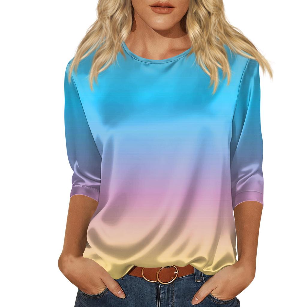 Blouse For Women Dressy 3/4 Long Sleeve Shirts Business Casual Outfit Tops