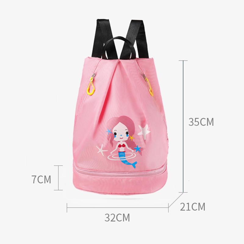 Swim Bag Backpack Dry Wet Separated Swimming Bag Portable Waterproof with Zipper Beach Bag Pink