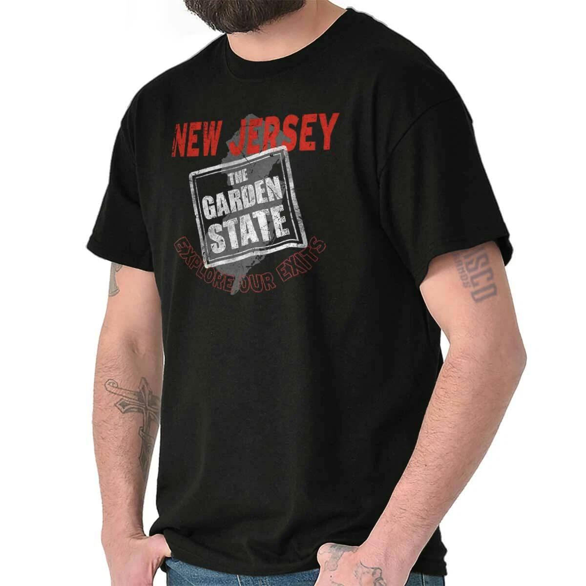 New Jersey Garden State Explore Our Exits Womens or Mens Crewneck T Shirt Tee XXL