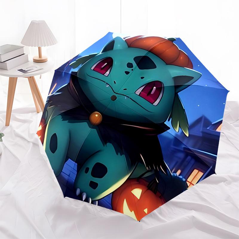 1pc Bulbasaur, Pokémon Automatic Folding Umbrella] Durable Iron Frame & Rod, Portable Folding, Makes a Great Holiday Gift yy251016283