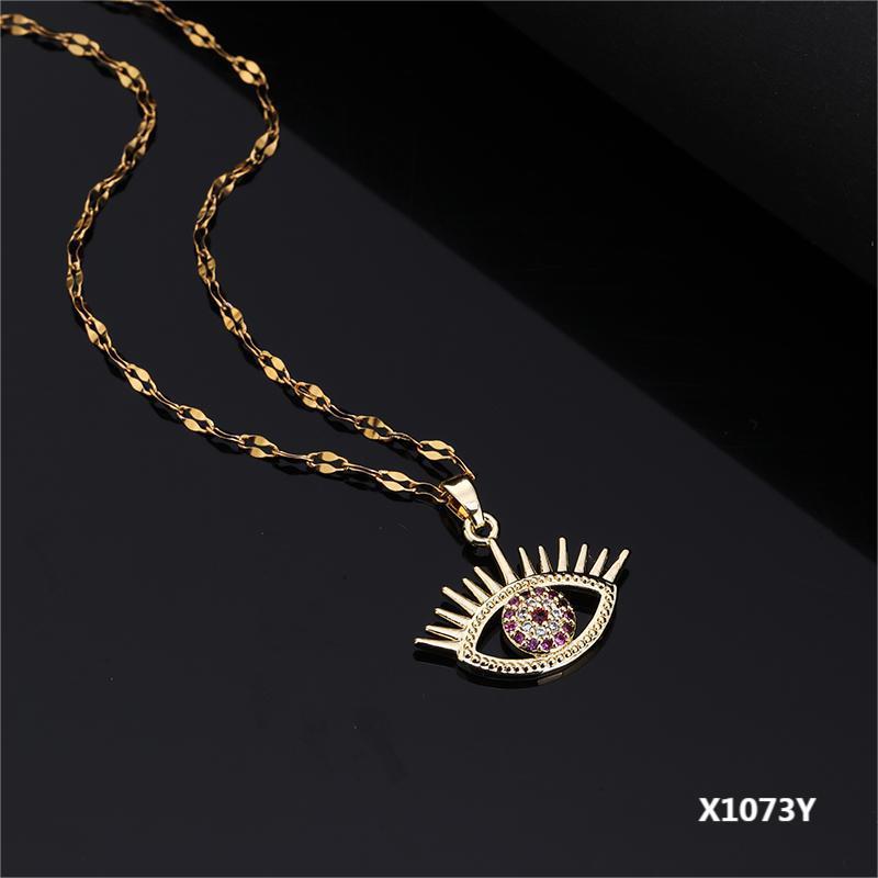 

Аксессуары для женщин, модная цепочка на ключицу, разноцветный кулон с циркониевым глазом, глаз дьявола. 18K