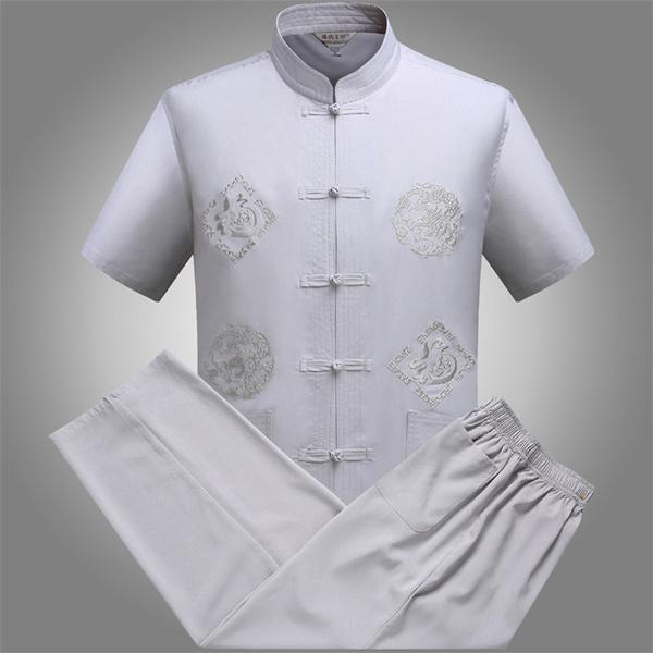 thumbnail image 2 of Men's Chinese Traditional Tang Suit - Martial Arts Long Sleeve Top With Pants Outfit 2 of 6