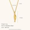 18K Gold-Plated Stainless Steel Cross Salmon Pendant Necklace for Women