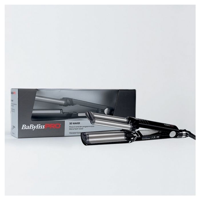 Ondulator - Babyliss Pro - 3D 19 mm - Titan-Turmalină - 140°-210° - Funcție Ondulatoare