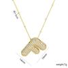 Elegante Collana con Ciondolo Alfabeto in Oro 18 Carati Placcato Zircone