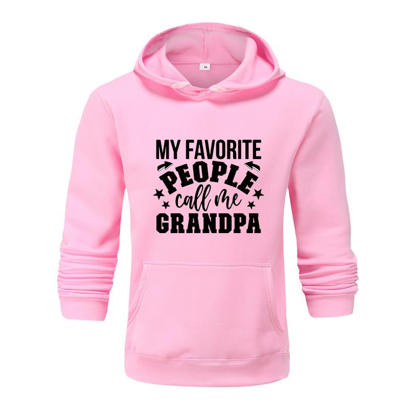 Autumn and Winter My Favorite People Grandpa Printed Hoodie for Men and Women