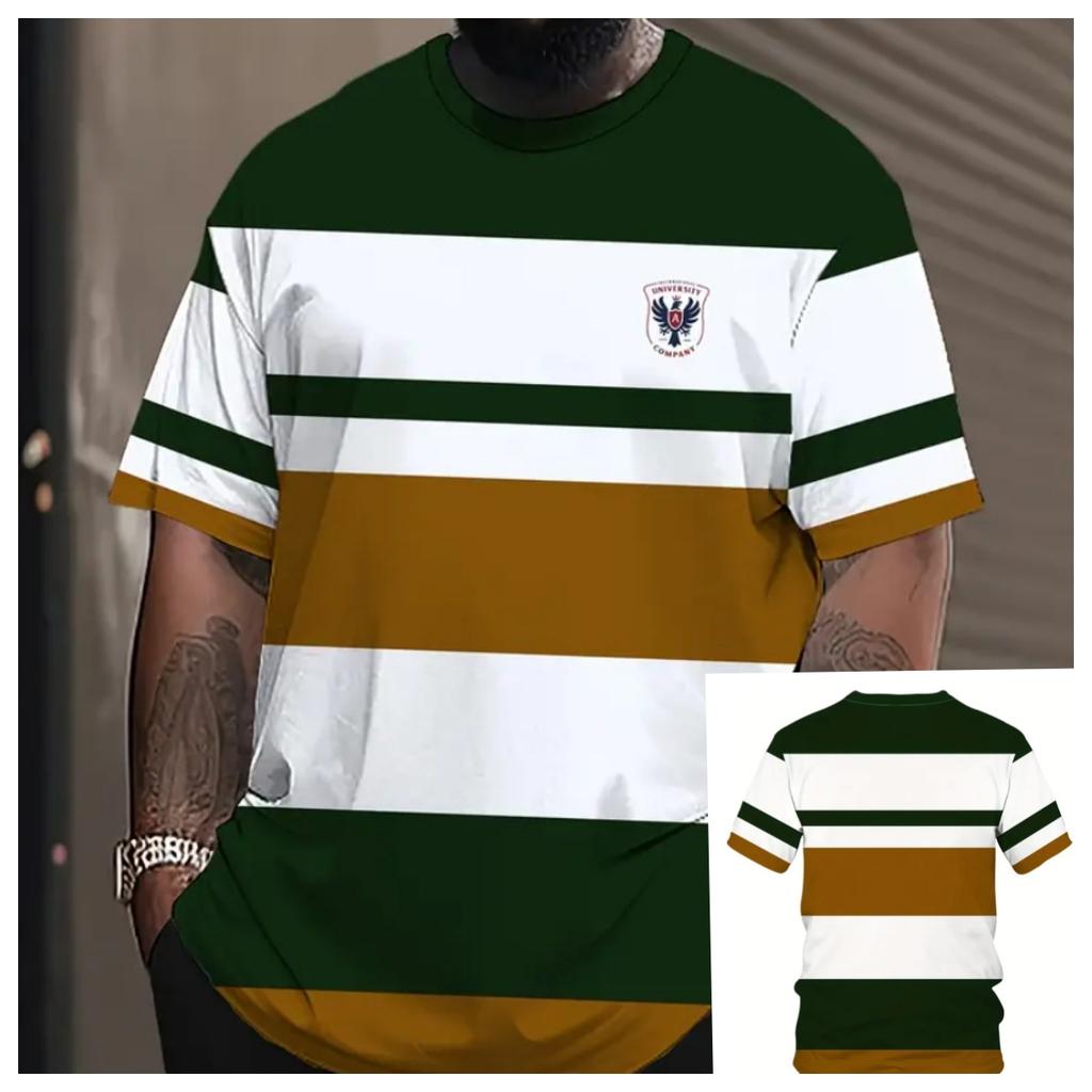 Pánské tričko nadměrné velikosti XL-7XL s krátkým rukávem a kulatým výstřihem, vintage ležérní, velké velikosti