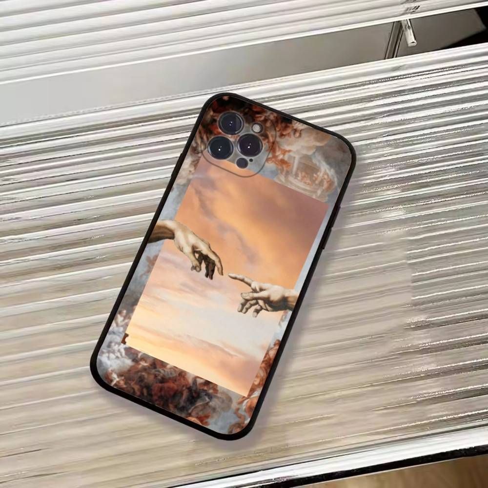 R-Renaissance art Painting Phone Case For iPhone 17,16,15,14,13,12,11 Plus,Pro Max,XS,Soft Black Cover