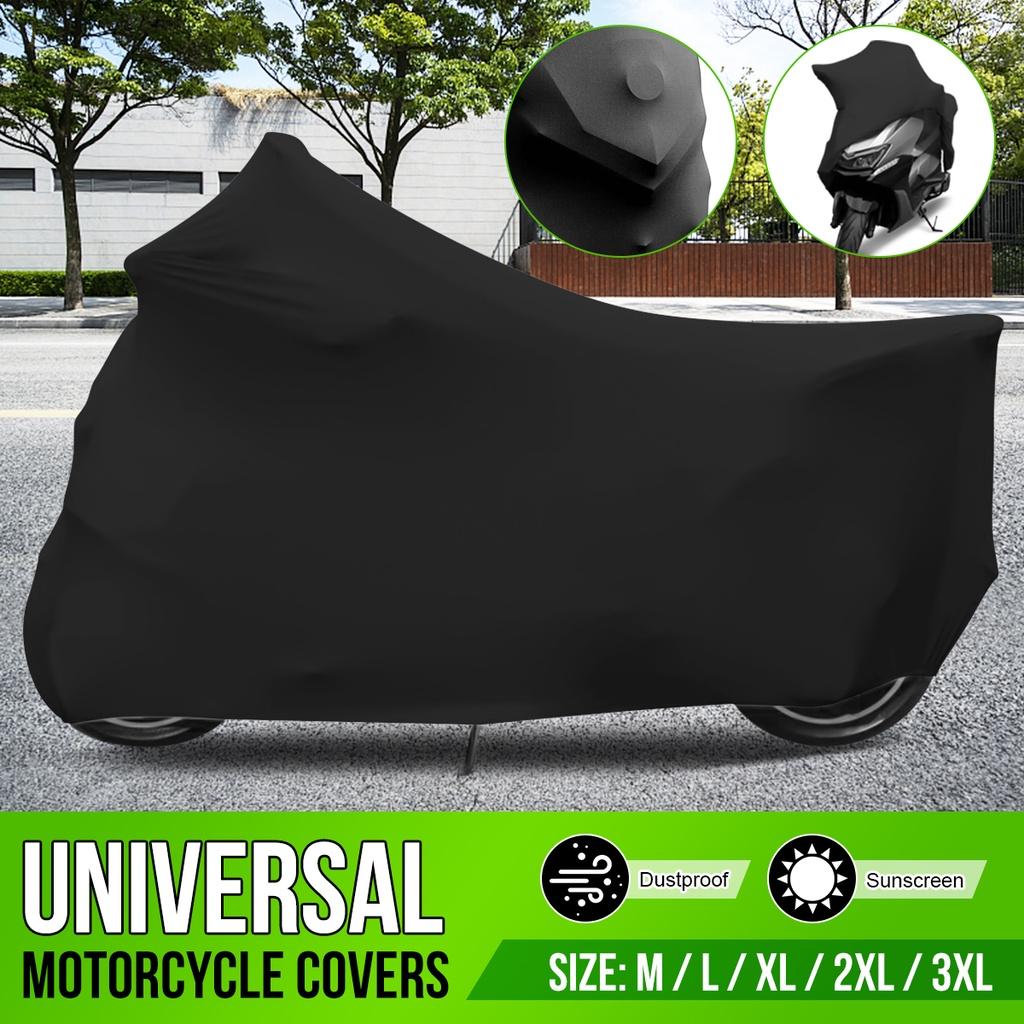 M-3XL Elastic Fabric Motorcycle Scooter Cover Sunshade Anti-UV Motorbike Dust-proof Covers Indoor Outdoor Protection Black