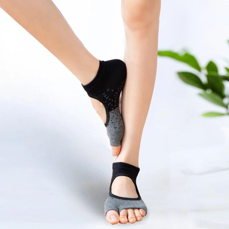 Toeless Non Slip Grip Women Socks for Yoga Barre Pilates Fitness Gym Sports Anti Slip Dance Socks Woman Socks