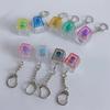 LED Keyboard Keychain Mechanical Button Fidget Key Switch Caps Finger Toys Relief Stress Small Gifts Car Key Ring For Adults