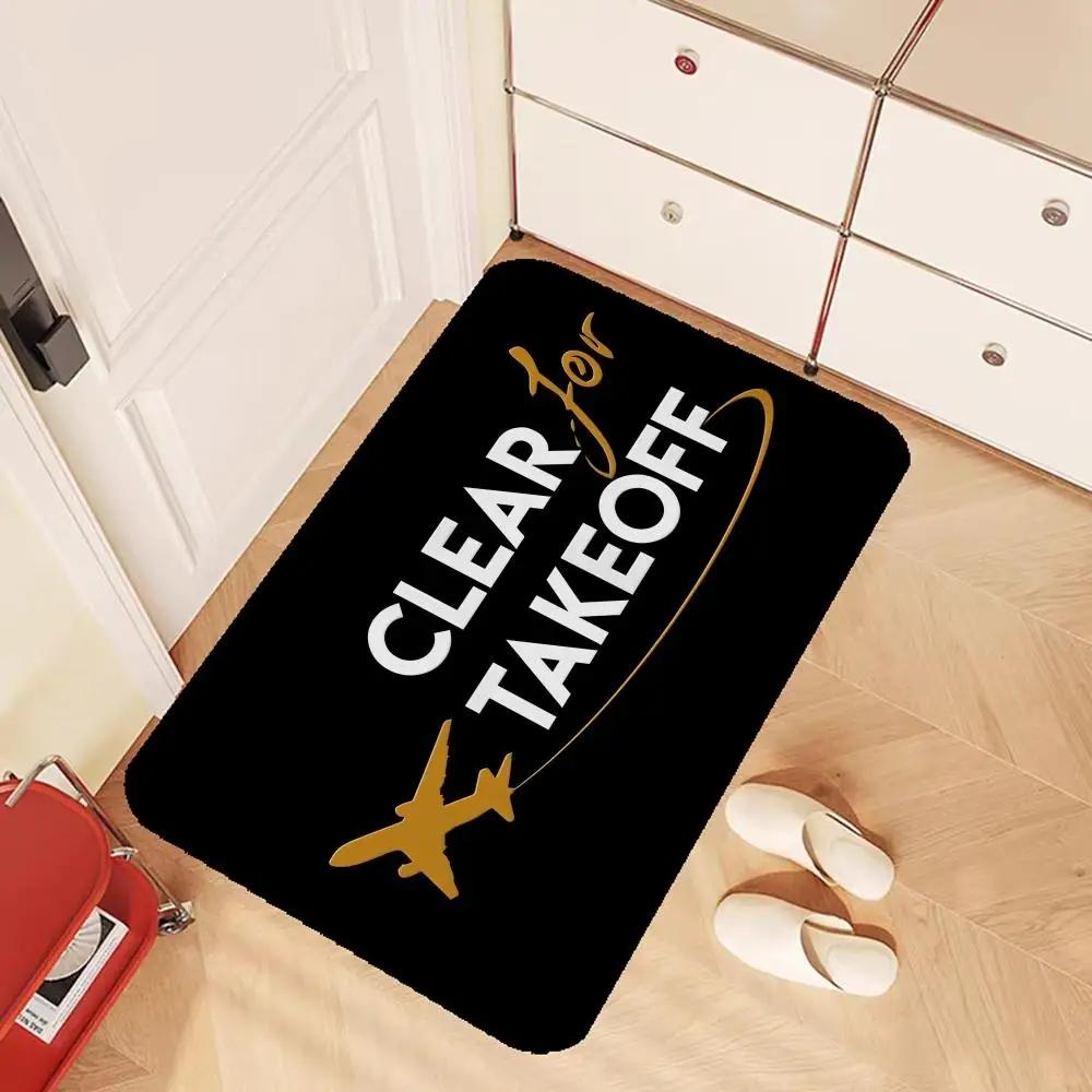 Arrival and Departure Flight Airport Door Mat Washable Non-Slip Living Room Sofa Chairs Area Mat Kitchen Doormat Area Rug