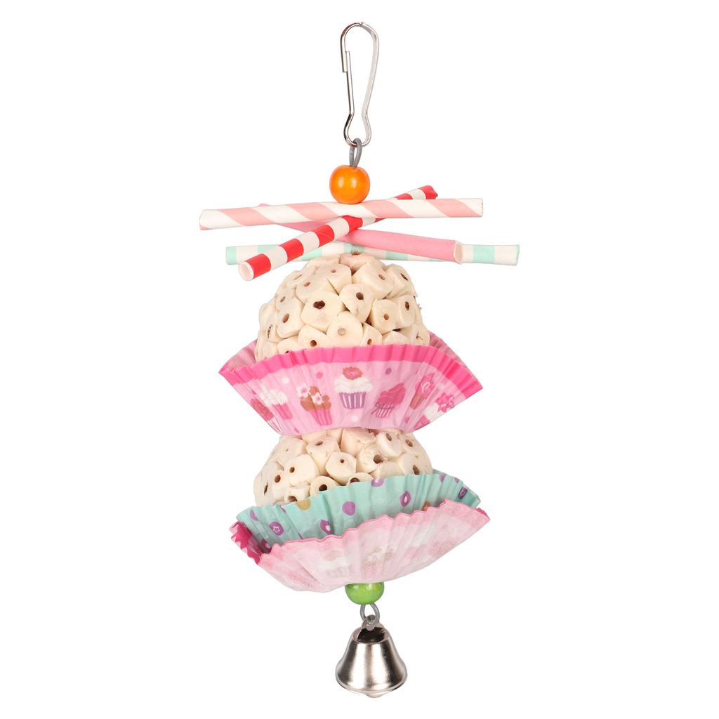 Cake Bird Foraging Toy Edible Soft Boredom Relief Parrot Shredding Chewing Toy for Cockatiel Budgie