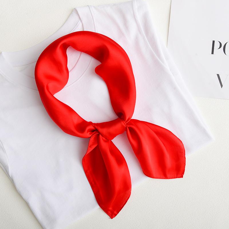 Women Fashionable Commuting Minimalist Scarves In Multiple Solid Colors Square Scarves Daily Minimalist Scarves Square Scarves