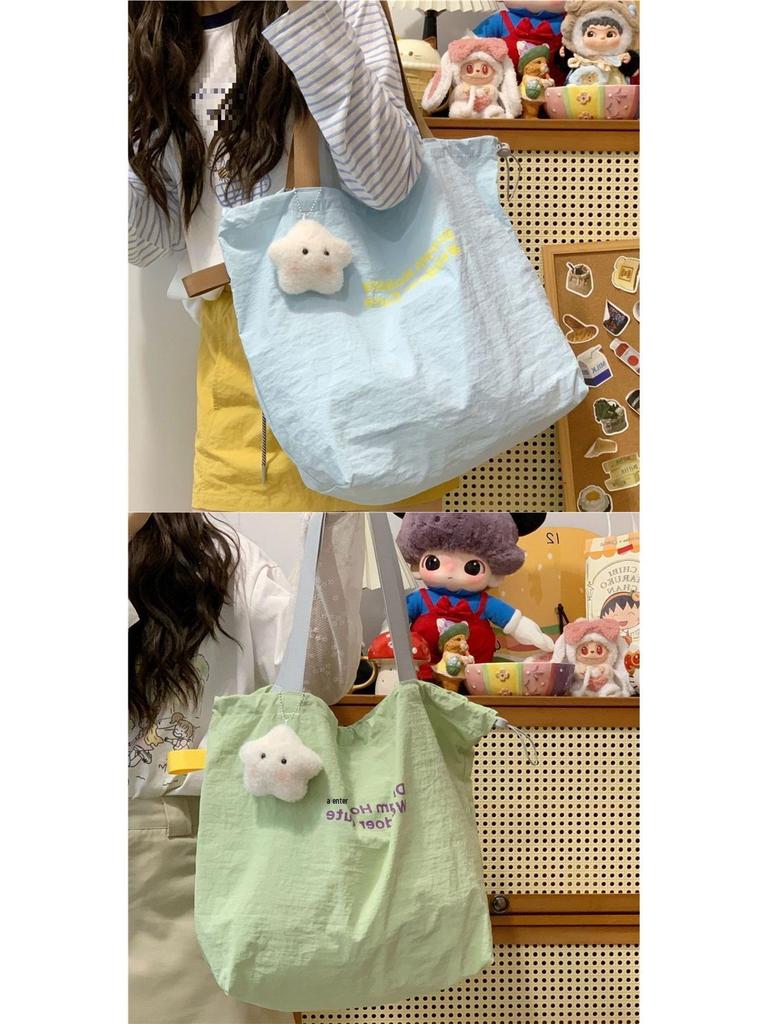 2025 Prosty Dojazd Torba Płócienna na Jedno Ramię - Duża Pojemność, Lekka, Casualowy Design dla Studentów